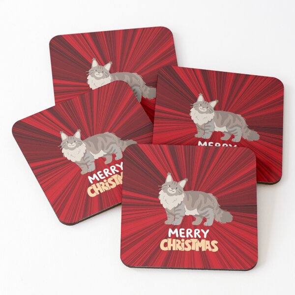 Item preview, Cute Maine Coon Cat Merry Christmas Holiday Art designed and sold by stormk10.