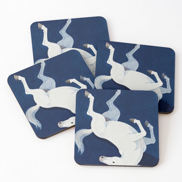 Item preview, White Horse Floating Deep Blue Surreal designed and sold by KAMOCHI Art.