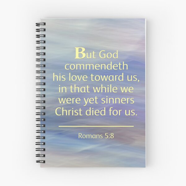 Item preview, Bible Verse Art; Romans 5:8 King James Bible, Ocean Background designed and sold by Angela Dow.