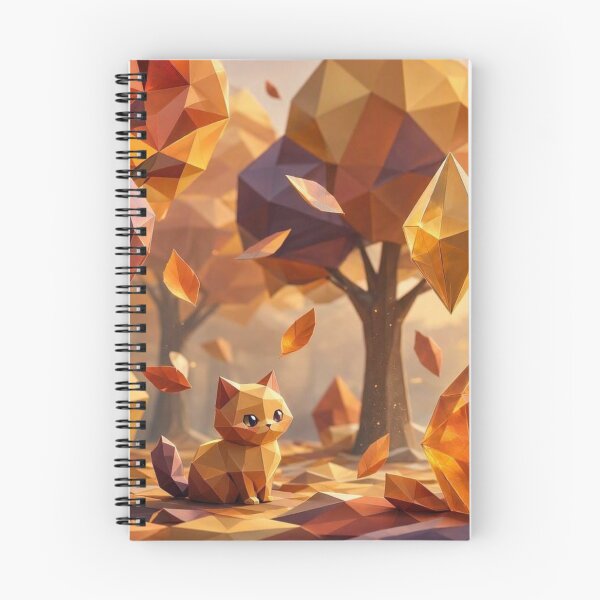 Item preview, Geometric Autumn Cat Warm Polygon Fall Art designed and sold by DragonsWay.