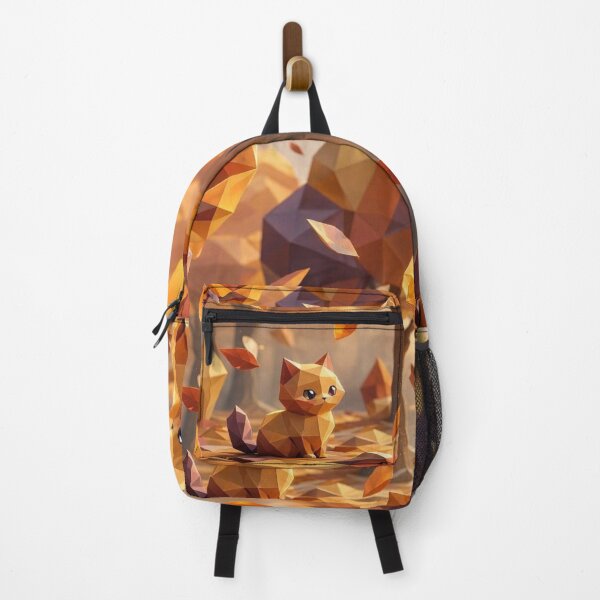 Item preview, Geometric Autumn Cat Warm Polygon Fall Art designed and sold by DragonsWay.