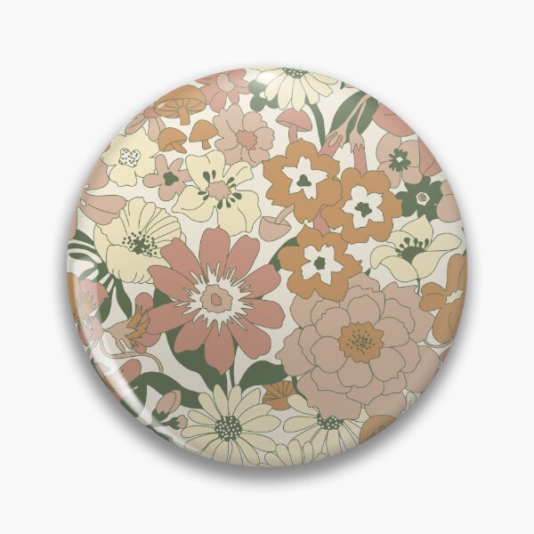 Item preview, Retro Mushroom Floral in Beige designed and sold by YesterdayColl.