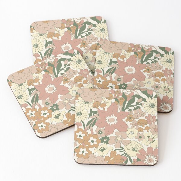 Item preview, Retro Mushroom Floral in Beige designed and sold by YesterdayColl.