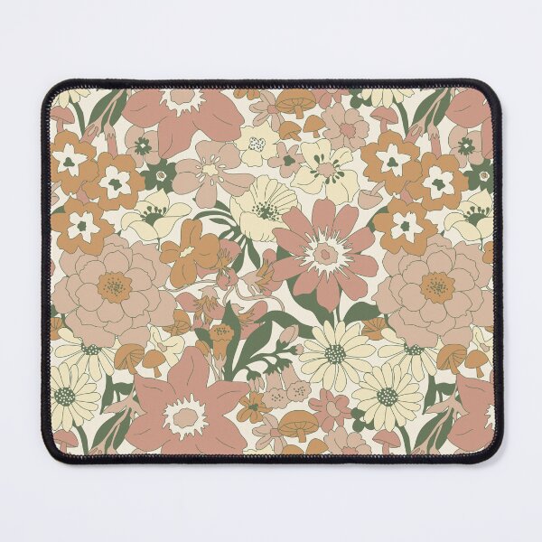 Item preview, Retro Mushroom Floral in Beige designed and sold by YesterdayColl.