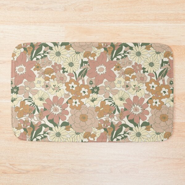 Item preview, Retro Mushroom Floral in Beige designed and sold by YesterdayColl.