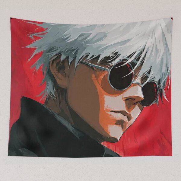 Item preview, Gojo Satoru Red Sunglasses Portrait – Jujutsu Kaisen Art designed and sold by frantuliuss.