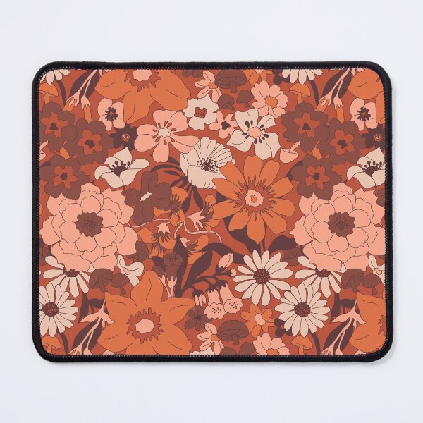 Item preview, Retro Mushroom Floral in Peach Rust designed and sold by YesterdayColl.