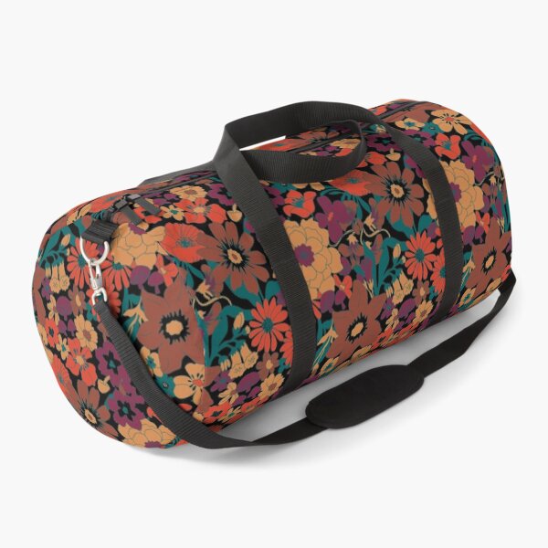 Item preview, Retro Mushroom Floral in Black + Midnight Rust designed and sold by YesterdayColl.