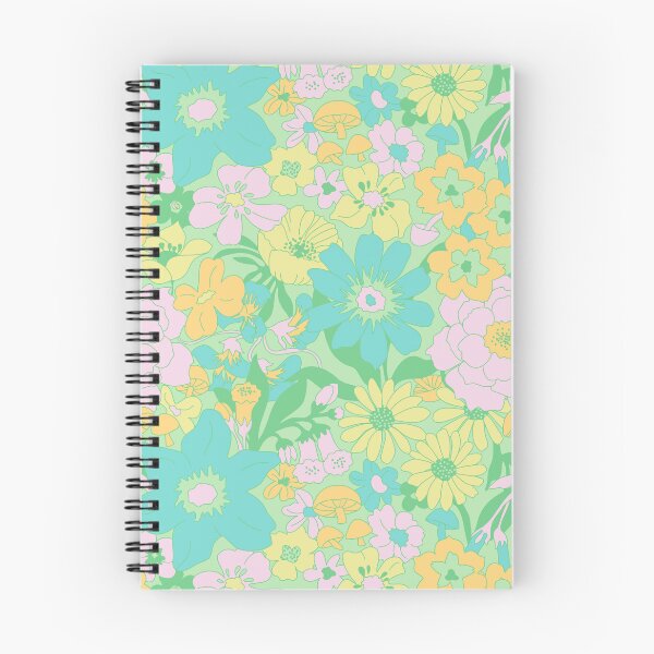 Item preview, Retro Mushroom Floral in Tonal Mint + Aqua designed and sold by YesterdayColl.