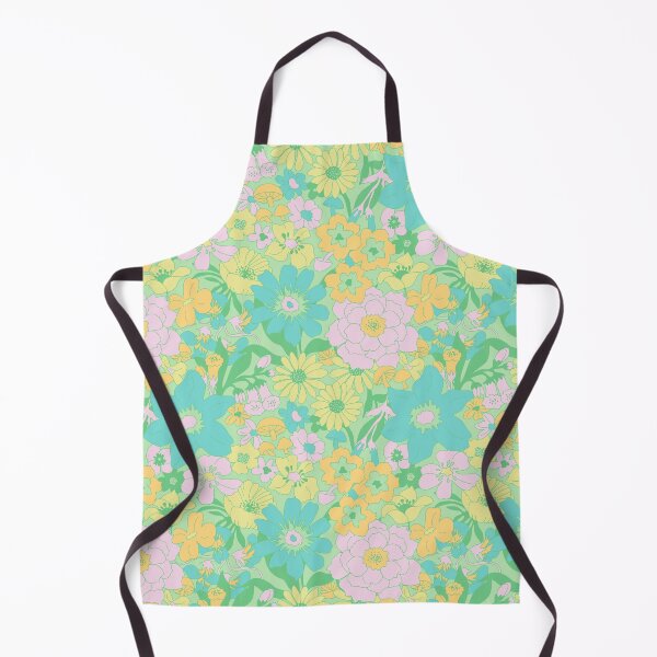Item preview, Retro Mushroom Floral in Tonal Mint + Aqua designed and sold by YesterdayColl.