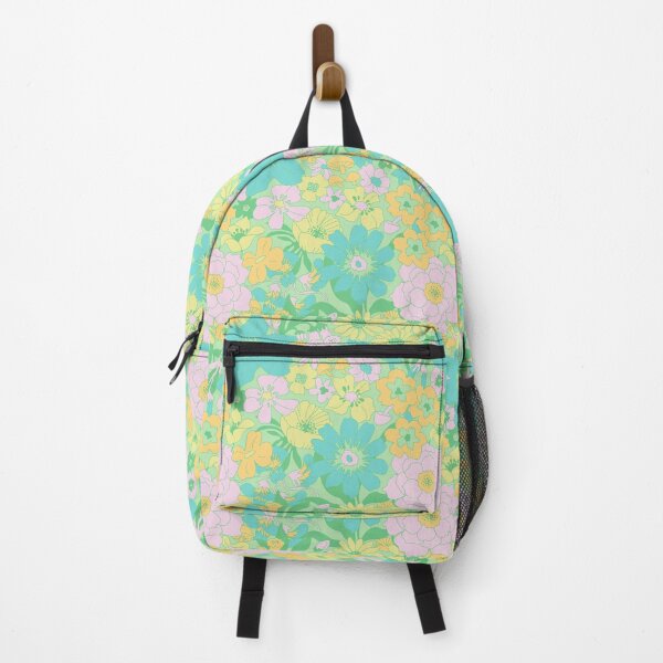 Item preview, Retro Mushroom Floral in Tonal Mint + Aqua designed and sold by YesterdayColl.