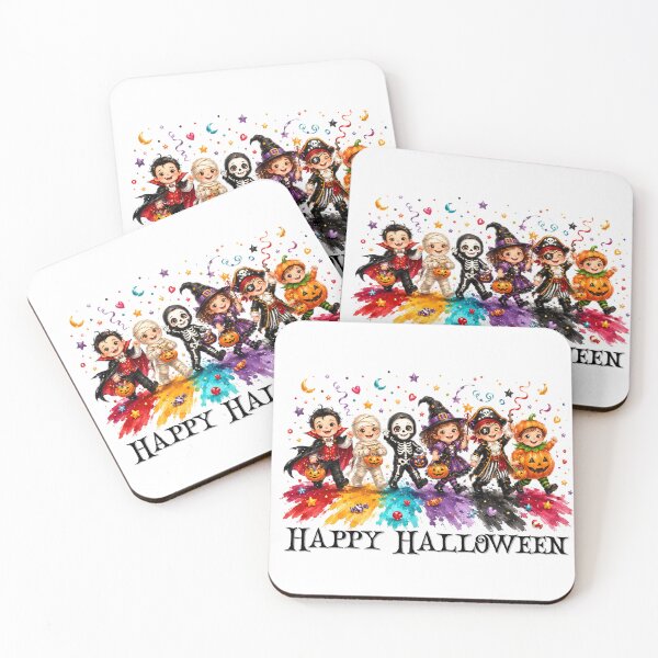 Item preview, Cute Halloween Kids Trick or Treating in Colorful Costumes designed and sold by Travelslightly.