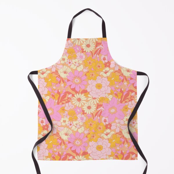 Item preview, Retro Mushroom Floral in Tonal Pink + Orange Creme designed and sold by YesterdayColl.