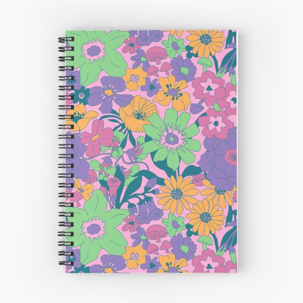 Item preview, Retro Mushroom Floral in Mod Pink + Mint designed and sold by YesterdayColl.
