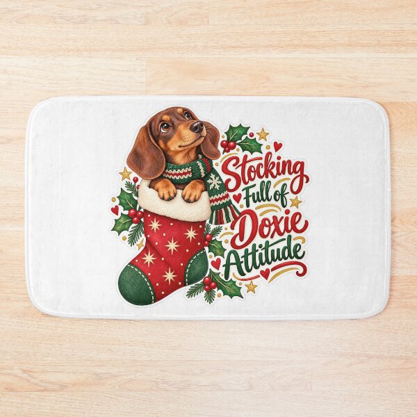Item preview, Stocking Full of Doxie Attitude Christmas designed and sold by badburropress.
