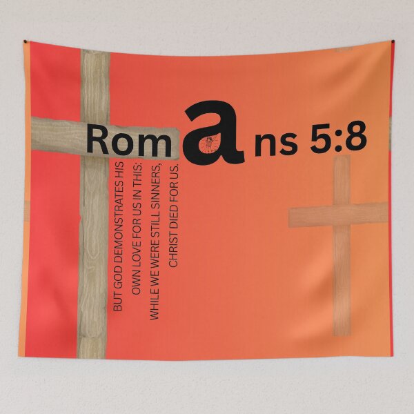Item preview, Bible Graphic Design - Romans 5:8 God's Love (horizontal) designed and sold by Boy and Belugee Studio.