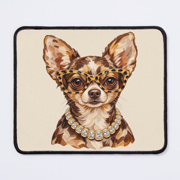 Item preview, Glam Chihuahua Leopard Glasses Rhinestone Dog Art designed and sold by AmiGraph.