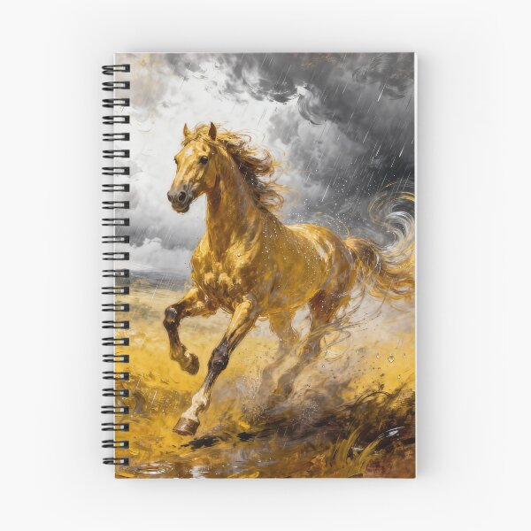 Item preview, Golden Horse Running in Storm Rain designed and sold by KAMOCHI Art.