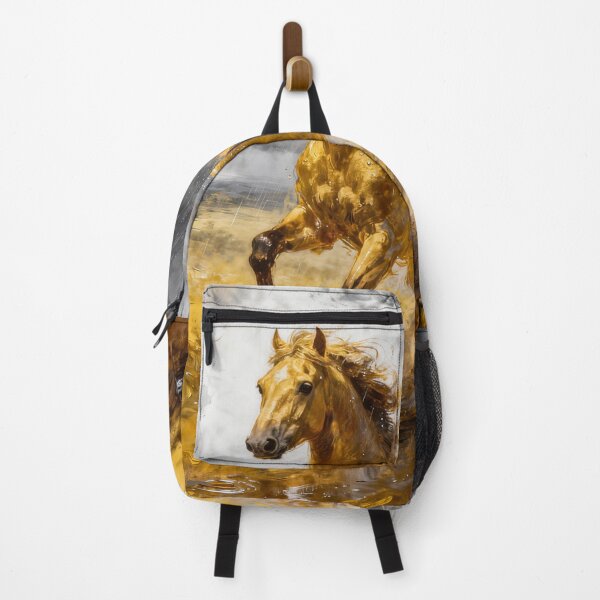 Item preview, Golden Horse Running in Storm Rain designed and sold by KAMOCHI Art.