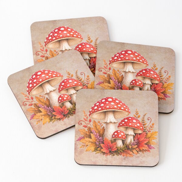 Item preview, Autumn Mushrooms and foliage designed and sold by Dew Drop Crafts .