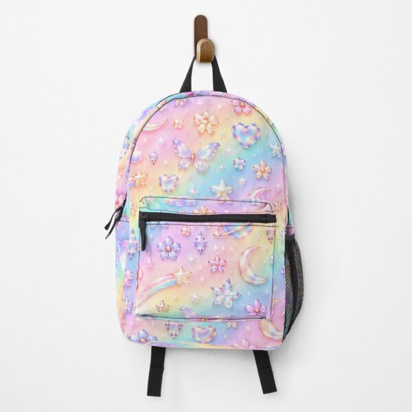 Item preview, Pastel Rainbow Celestial Dreams – Iridescent Butterfly & Moon Pattern designed and sold by HO•Designs.