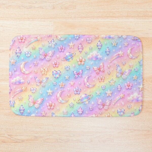 Item preview, Pastel Rainbow Celestial Dreams – Iridescent Butterfly & Moon Pattern designed and sold by HO•Designs.