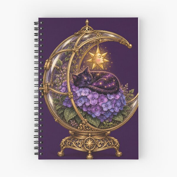 Item preview, Whimsigoth Purple Hydrangea and Celestial Terrarium Cat designed and sold by scicilysimonee.