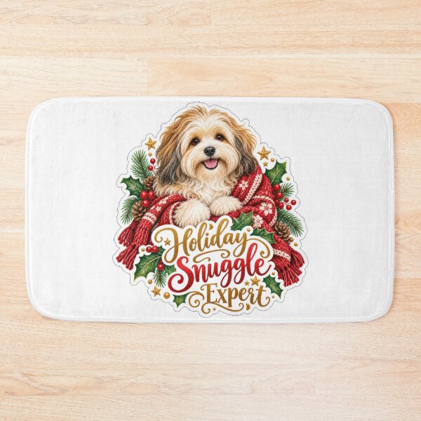 Item preview, Holiday Snuggle Expert Havanese Christmas Dog designed and sold by badburropress.