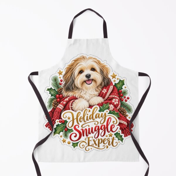 Item preview, Holiday Snuggle Expert Havanese Christmas Dog designed and sold by badburropress.