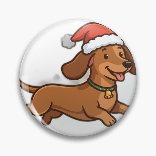 Item preview, Dachshund Through the Snow — Cute Christmas Wiener Dog in Santa Hat designed and sold by cybercanvasmuse.