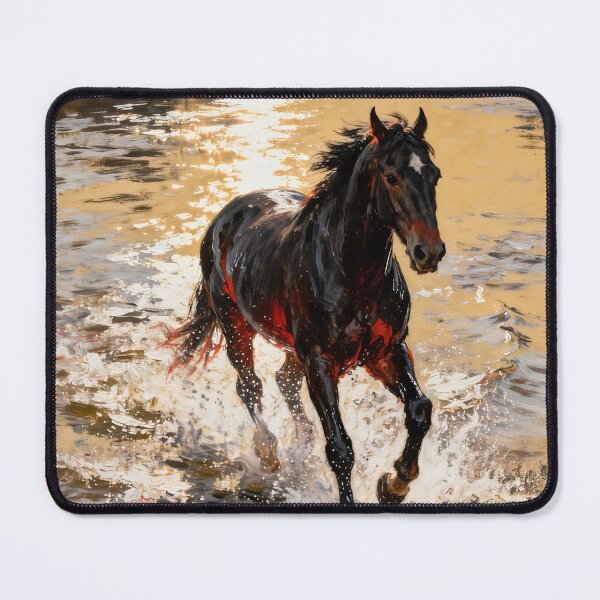 Item preview, Dark Horse Walking Through Golden Water designed and sold by KAMOCHI Art.