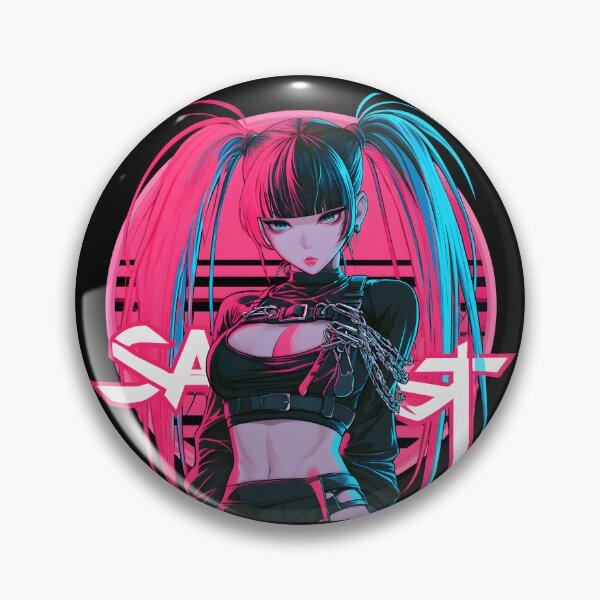 Item preview, Neon anime Girl T-Shirt, Vaporwave Tokyo Aesthetic, gothic girl designed and sold by NovaBlossomCo.