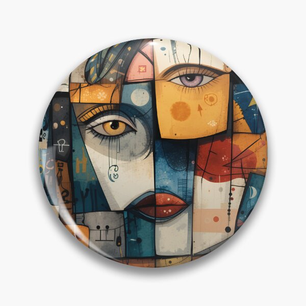 Item preview, Abstract Cubist Face Pattern - Avant-Garde Modern designed and sold by AOCollections.