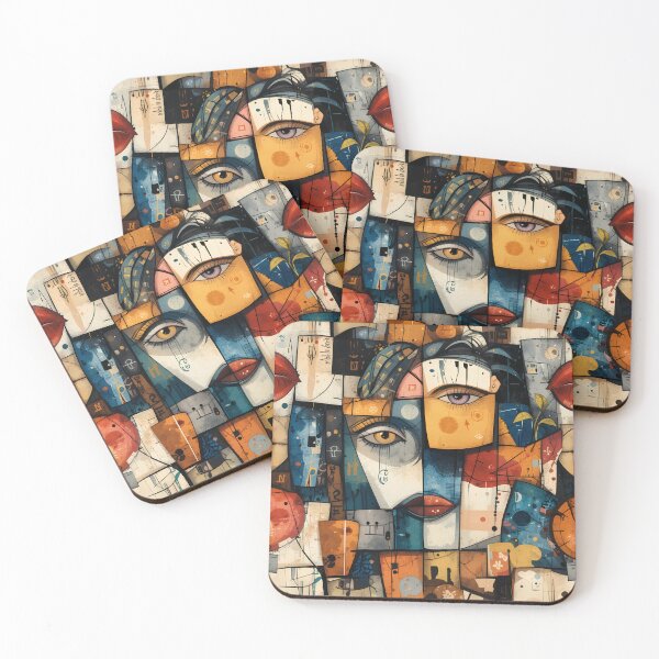 Item preview, Abstract Cubist Face Pattern - Avant-Garde Modern designed and sold by AOCollections.