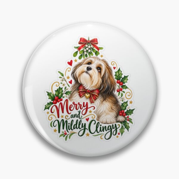 Item preview, Merry and Mildly Clingy Havanese Christmas Dog designed and sold by badburropress.