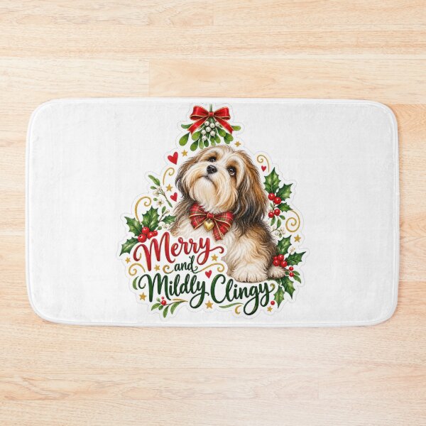 Item preview, Merry and Mildly Clingy Havanese Christmas Dog designed and sold by badburropress.