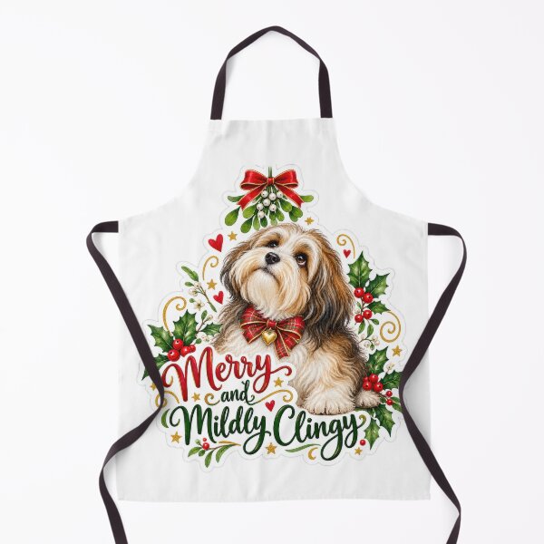 Item preview, Merry and Mildly Clingy Havanese Christmas Dog designed and sold by badburropress.