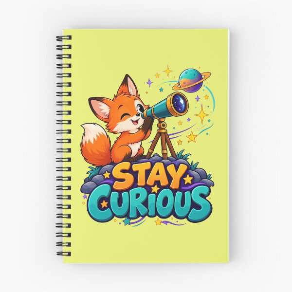 Item preview, Stay Curious Cute Fox Telescope Space designed and sold by MH Digital Studio .