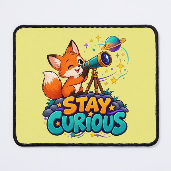 Item preview, Stay Curious Cute Fox Telescope Space designed and sold by MH Digital Studio .