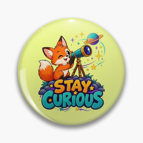 Item preview, Stay Curious Cute Fox Telescope Space designed and sold by MH Digital Studio .