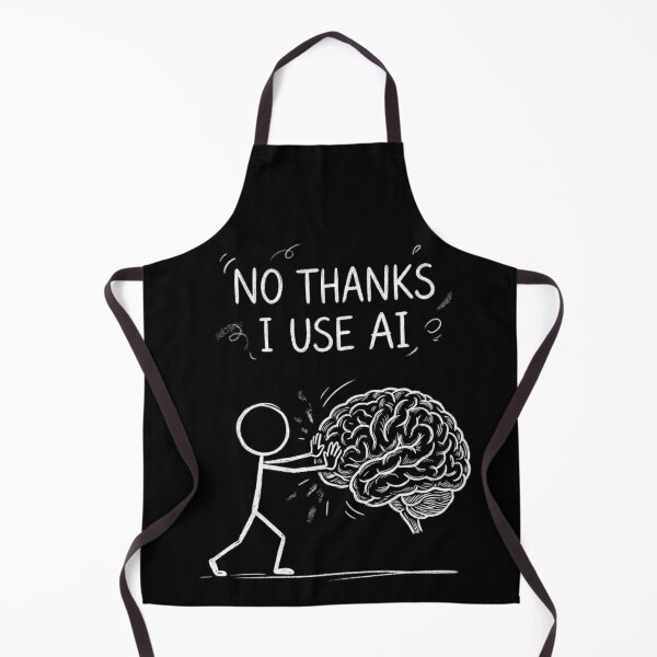 Item preview, no thanks i use ai funny brain character line art for tech lovers designed and sold by DariaOltes.