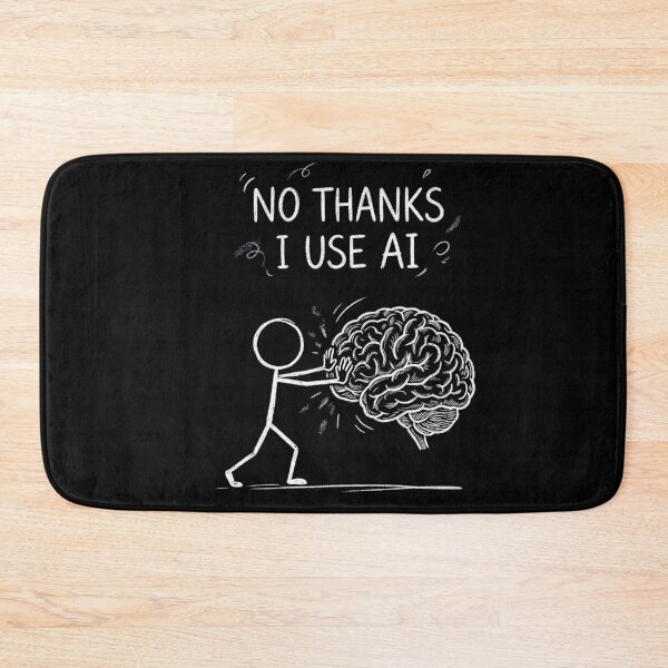 Item preview, no thanks i use ai funny brain character line art for tech lovers designed and sold by DariaOltes.