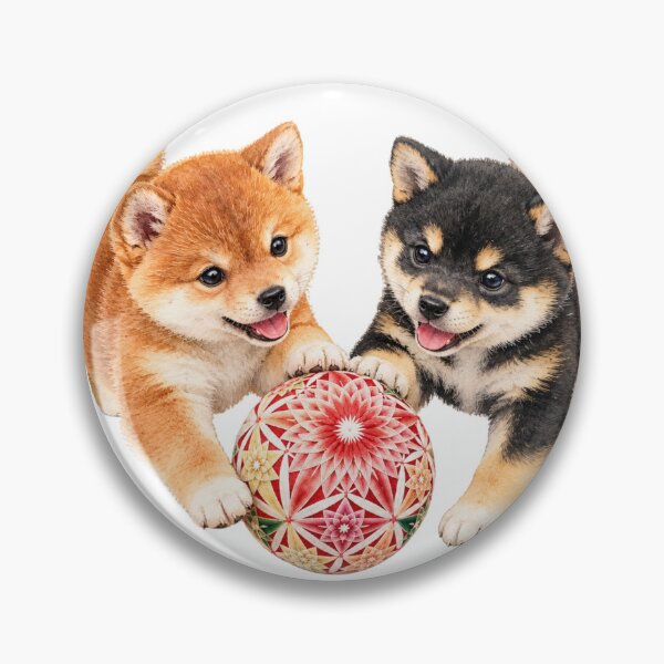 Item preview, Cute Shiba Inu Puppies Playing with Temari Ball - Japanese Dog Art designed and sold by japan-picto.