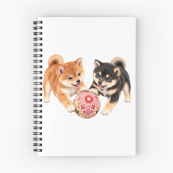 Item preview, Cute Shiba Inu Puppies Playing with Temari Ball - Japanese Dog Art designed and sold by japan-picto.