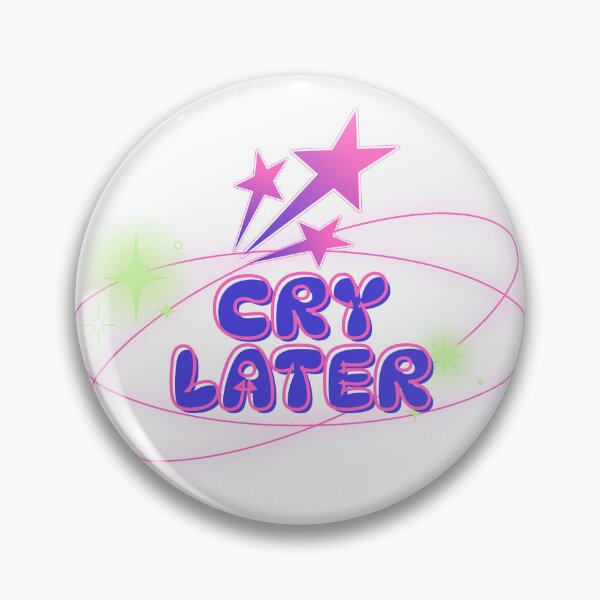 Item preview, Cry Later Sticker | Y2K Cosmic Pop Graphic | Pink & Purple Retro Futuristic Aesthetic designed and sold by FIGGITY FERN.