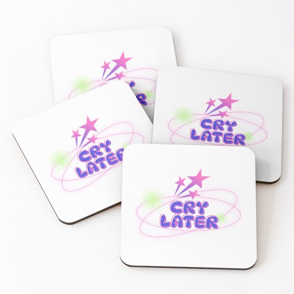 Item preview, Cry Later Sticker | Y2K Cosmic Pop Graphic | Pink & Purple Retro Futuristic Aesthetic designed and sold by FIGGITY FERN.