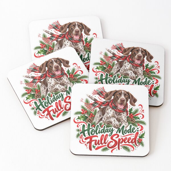 Item preview, Holiday Mode Full Speed GSP Christmas Dog designed and sold by badburropress.