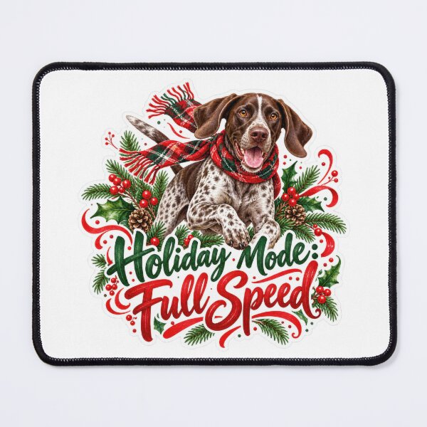 Item preview, Holiday Mode Full Speed GSP Christmas Dog designed and sold by badburropress.