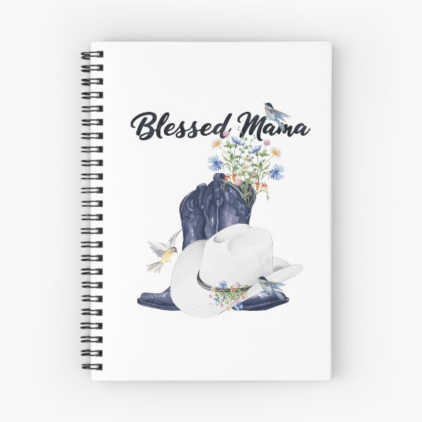 Item preview, Blessed Mama with Cowboy Boots/Hat, Wildflowers & Birds designed and sold by JeweledDesigns.