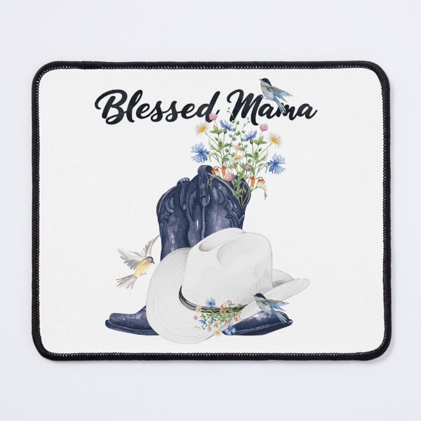 Item preview, Blessed Mama with Cowboy Boots/Hat, Wildflowers & Birds designed and sold by JeweledDesigns.